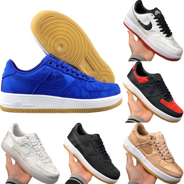 

2020 clot af1 low cut silk премиум дизайн скейтборд обуви originals af1 фрагмент low top встроенного зум воздух баскетбольной обуви, Black