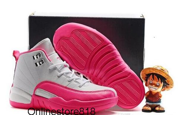 

new 12 grey pink black white kids basketball shoes childrens sports shoes 12s sneakers kids shoes fashion trainer for boys girls