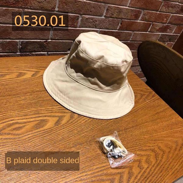 

large eaves parent-child plaid double-sided fisherman cap female face small shade basin cap 0530.01 fisherman sun basin hat sun hat, Blue;gray