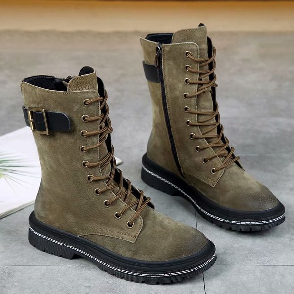 

new autumn and winter explosion models short boots black and green fashion high-end women sneakers zipper martin boots size 35-39