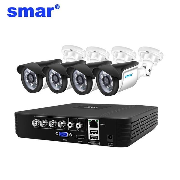 

smar 4ch cctv hdmi dvr 4pcs 720p 1080p ahd camera kit outdoor weatherproof home security system video surveillance kit hd lens