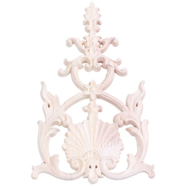 

easy-1x rubber wood carved applique vintage furniture craft decor