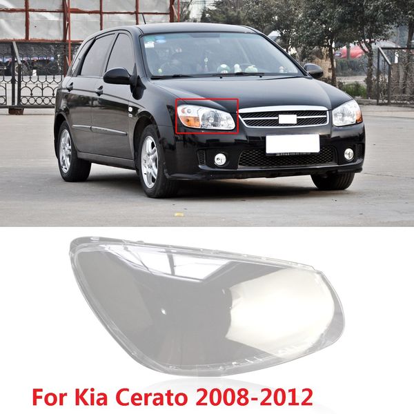 

capqx 1pcs for kia cerato 2008-2012 front headlamp transparent lampcover headlight lampshade waterproof light shade shell cover