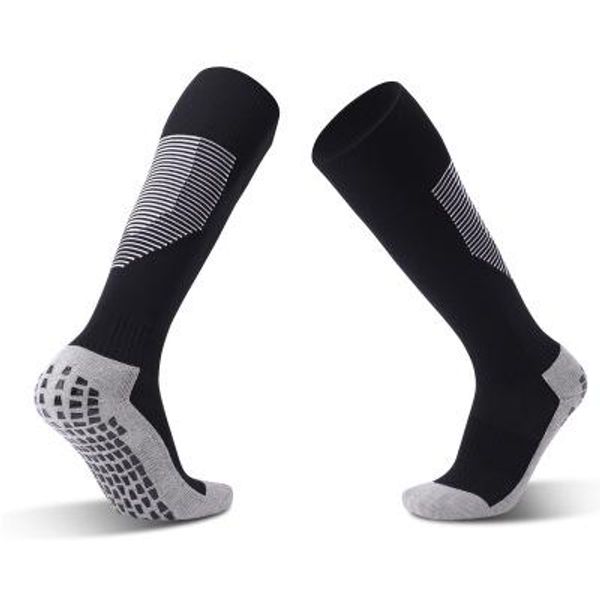 

fashion summer mens football socks new arrival over knee mens solid color non-slip breathable stockings casual men sports socks, Black