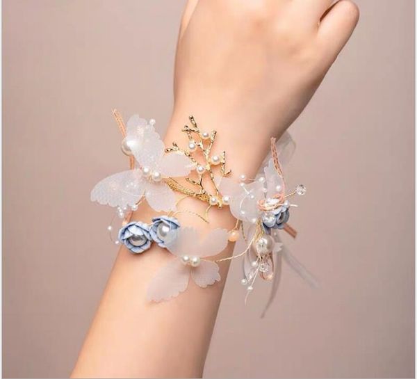 

handmade sweet dreamy crepe butterfly bride super fairy wrist flower, Silver