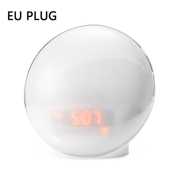 

multi-function led electronic alarm clock simulated sunrise and sunset nature wake-up sleep music colorful night light