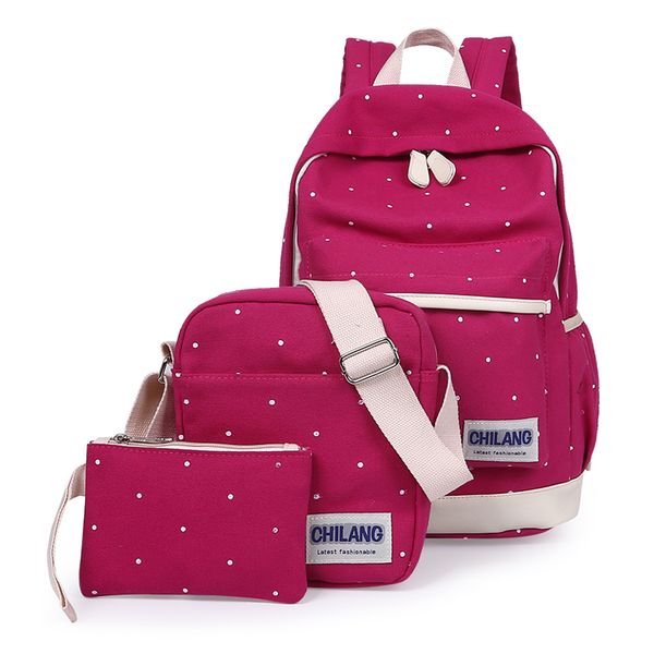

3pcs/sets korean casual women backpacks canvas book bags preppy style school back bags for teenage girls composite bag backpack
