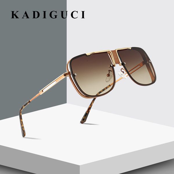 

kadiguci new fashion oversized square metal frame punk sunglasses men women fashion shades uv400 vintage glasses k375, White;black