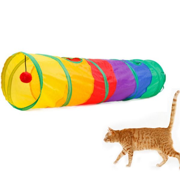 Puzzle giocattoli per animali domestici Giocattolo per gatti con canale pieghevole Tunnel per animali domestici Tunnel per gatti pieghevole 1258o