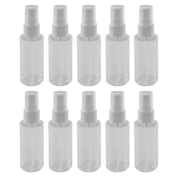 

10pcs transparent empty spray bottles 2 oz plastic mini refillable container empty cosmetic containers