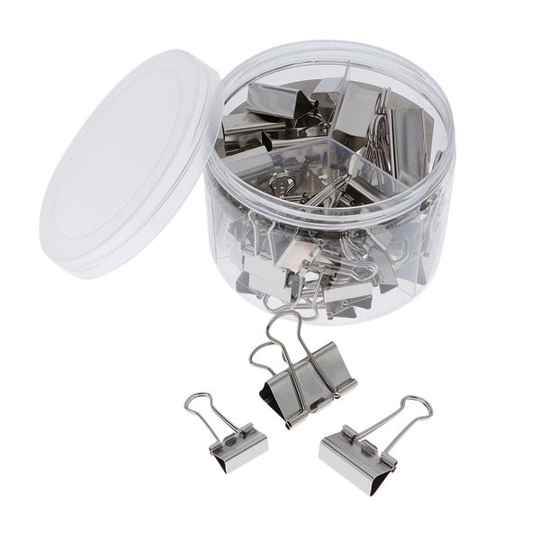 

42 pieces binder clips paper clamps assorted 3 sizes with box
