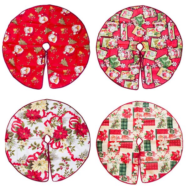

pretty printing christmas tree skirt flower base floor mat cover for christmas party decor