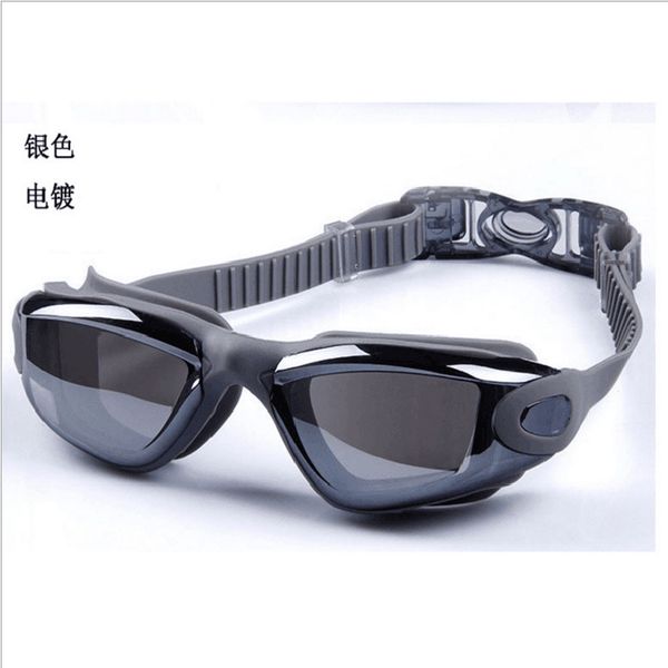 

electroplated anti-fog swimming glasses plain glass ultra-clear swimming goggles waterproof large frame swimming goggles unisex