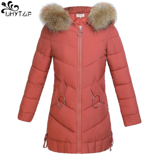 

uhytgf new down cotton parka women winter coat female cotton hooded jacket plus size thick warm winter women overcoat coats x508, Tan;black