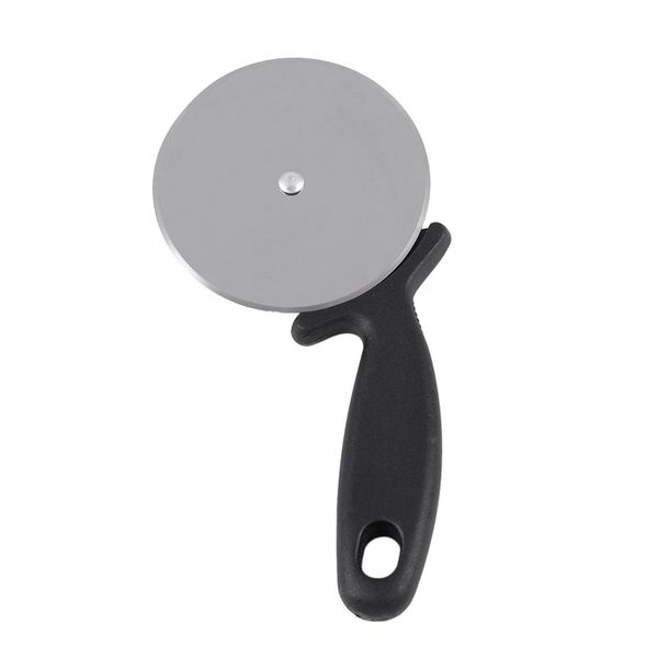 

new stainless steel pastry nonstick pizza cutter wheel slicer blade grip, black