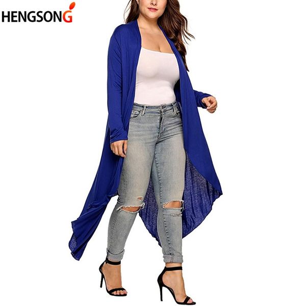 

female coat spring autumn thin long jacket large size coat women's clothing solid color long sleeve outfits irregular cardigan, Black;brown