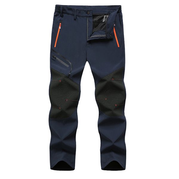 

men waterproof hiking skiing pants quick drying thicken sports trousers tc21, Black