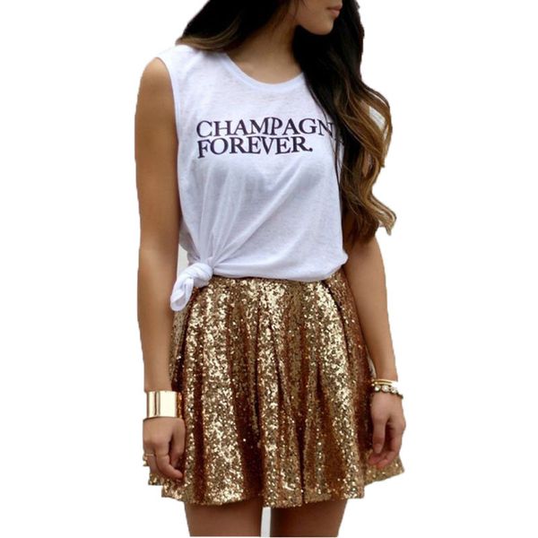 

современная мода мини-юбка пришивание линии над колена короткого лето юбки игристых блестящих женщин юбка горячей сшитый, Black