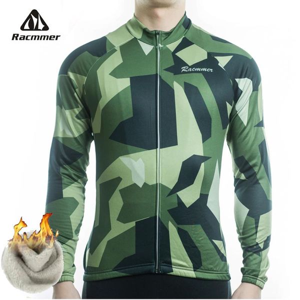 

racmmer 2020 cycling jersey winter long bike bicycle thermal fleece ropa roupa de ciclismo invierno hombre mtb clothing #zr-30, Black;red