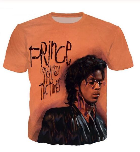 

new fashion mens/womans prince rogers nelson t-shirt summer style funny 3d print casual t shirt plus size aa093, White;black