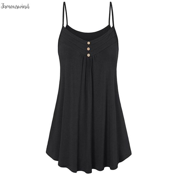 

plus size 5xl tank casual tunic button v neck sleeveless loose womens camis ladies clothes women haut femme, White