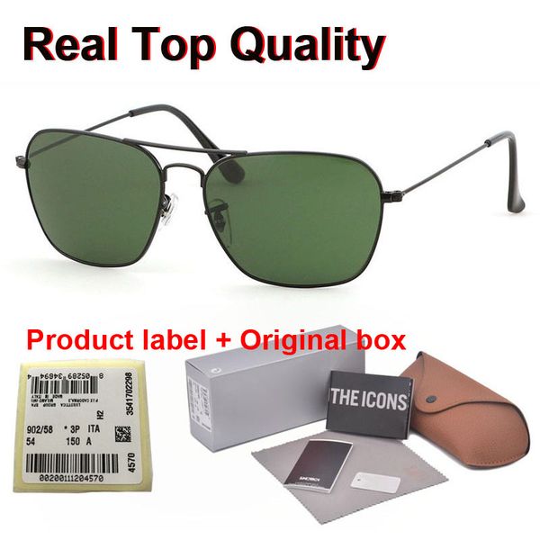 

1pcs brand designer sunglasses men women metal frame glass lens fashion glasses eyewear with case and box, White;black