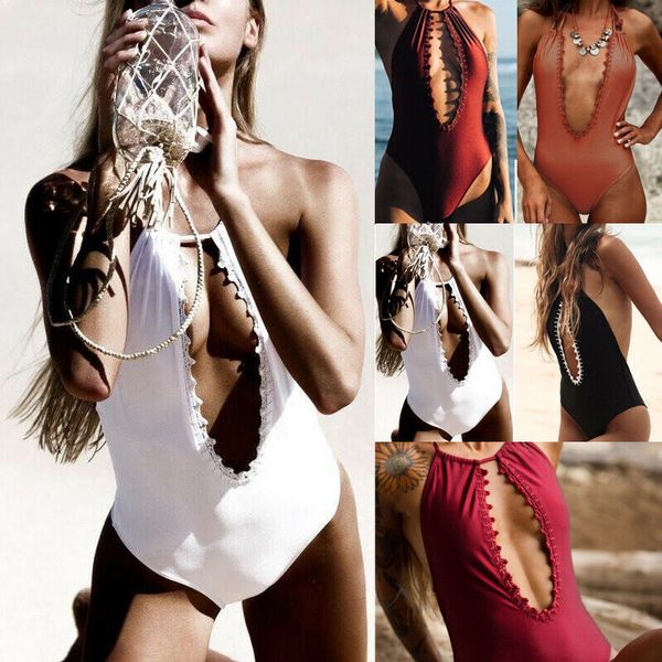 

women swimwear bikini swimsuit ladies push-up bra beachwear one-piece monokini