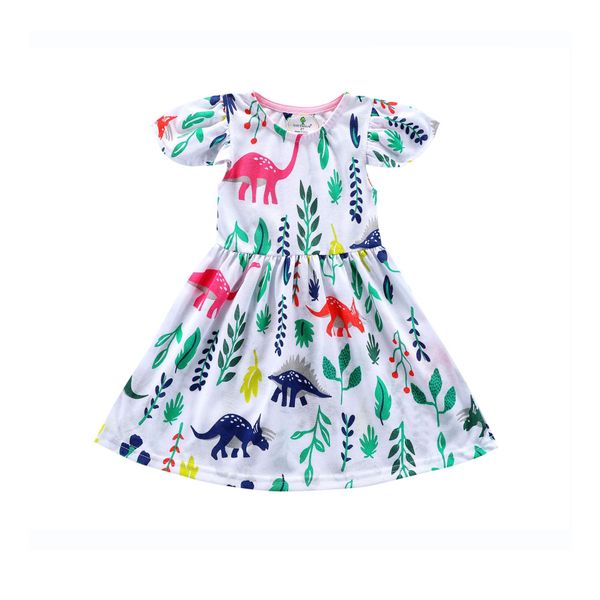 

girls dress summer animal cartoon cotton casual a-line princess dress baby girl dresses kids designer clothes girls children boutique, Red;yellow