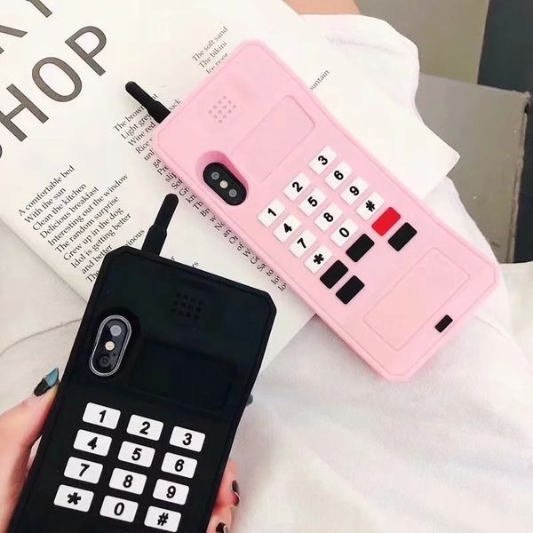 

3D мультфильм Мягкий силиконовый чехол ретро клавиатура крышка мобильного телефо