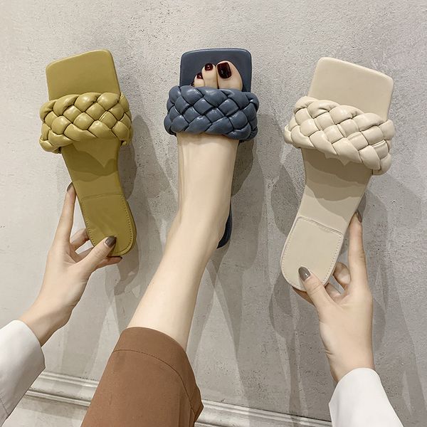 

2020 summer women slippers females outside beach fashion flip flops elegant ladies slides sandal open toe flat casual shoes, Black