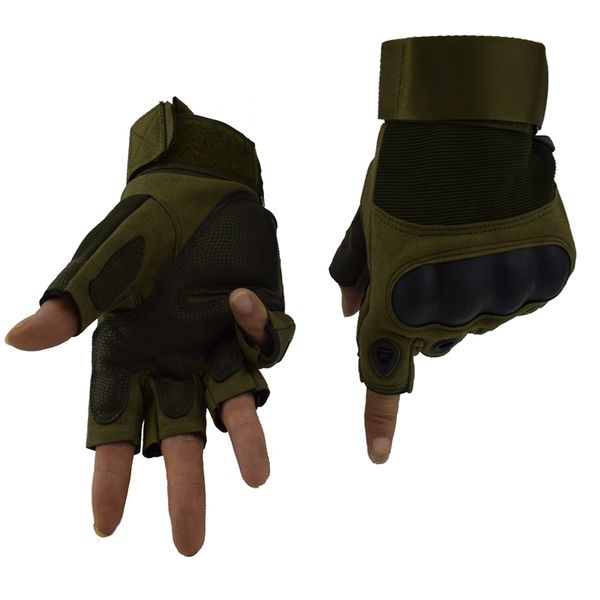 

hard knuckle tactical combat gloves half finger hunting gloves outdoor camping hiking, Black
