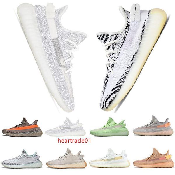 

kanye west v2 static reflective men women glow in the dark clay hyperspace true form blue tint mens women running designer shoes
