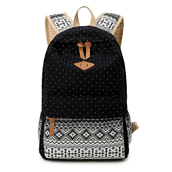 

1pcs rucksack canvas schoolbag for students