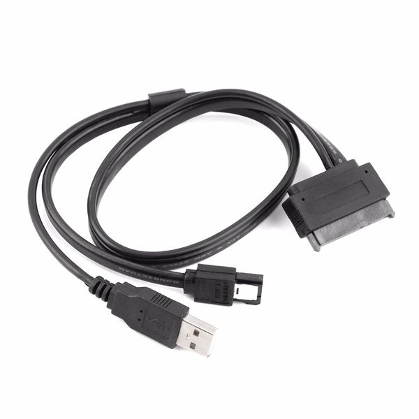 

new 2.5 inch hard disk drive sata 22pin to esata data + usb powered cable black high speed transmission drop shipping