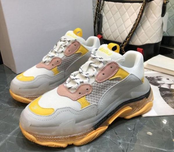 

paris 2020 new crystal bottom designer shoes dad shoes platform triple s sneakers for mens women vintage old grandpa trainer, Black
