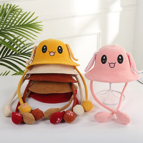 

a rabbit hat an autumn hat winter a baby fisherman's hat a boy and chenille toy bowl cap, Blue;gray