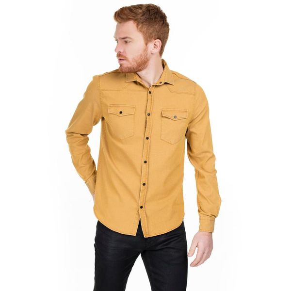 

buratti pockets detail straight male long sleeve slim fit business casual shirt men's cotton dress shirts 5020 h927western, White;black