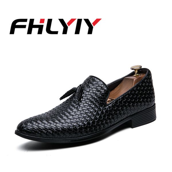 

big size men casual shoes leather loafers office shoes for men pointed toe driving moccasins comfortable slip on fashion, Black