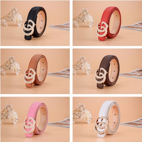

kids designer belts baby pu belts classic pearl needle buckle waistbands lichee pattern children elegant belts b11, Black