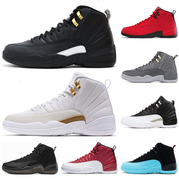 

designer 12 12s mens basketball shoes taxi gym red the master bulls flu game gamma blue french blue men sports sneakers size 7-13
