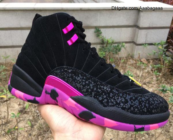 

12 12s doernbecher men basketball shoes 12s db carissa hyper violet black purple sneakers with shoes box