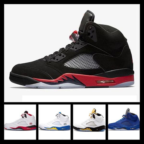 

2019 new 5s wings international flight mens basketball shoes red blue suede white black grape men sports sneakers designer trainers 40-47
