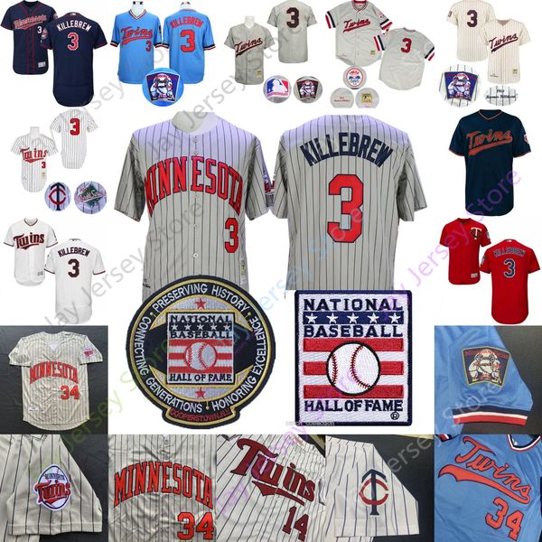 

Harmon Killebrew Jersey Minnesota Cooperstown Twins Washington Senators Baseball Hall Of Fame Patch 1969 1972 Grey Pinstripe Blue Pullover B