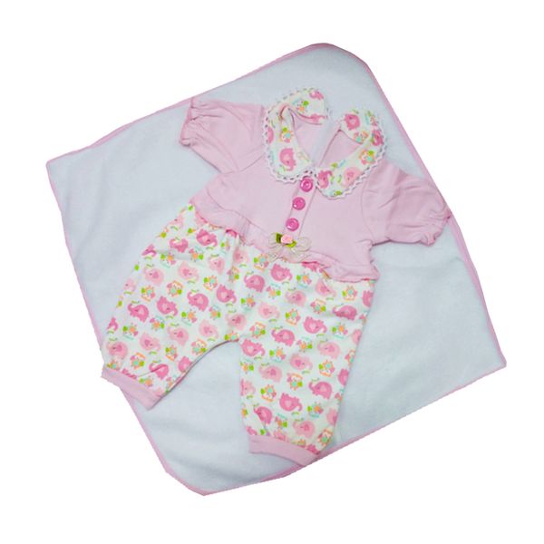 

22-23 inch baby girl doll clothes set for 50-57 cm reborn babies doll accessories (elephant pattern