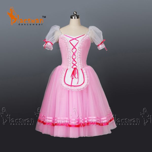 

pink romantic ballet tutu girls giselle ballet dress for children romantic tutu dress peasant girl, Black;red