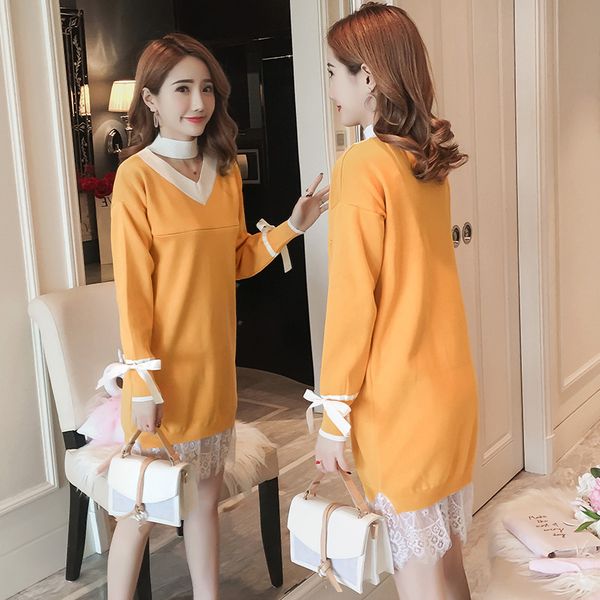 

maternity sweater nursing dress 2019 long sleeve pregnancy breastfeeding dresses for pregnant robe grossesse vestidos embarazada, White