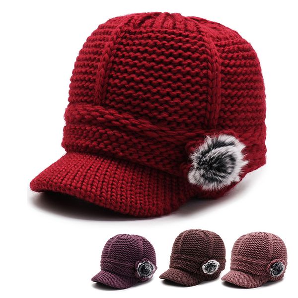 

2019 new winter woolen women's knit hat plus velvet thickening wild mother hat