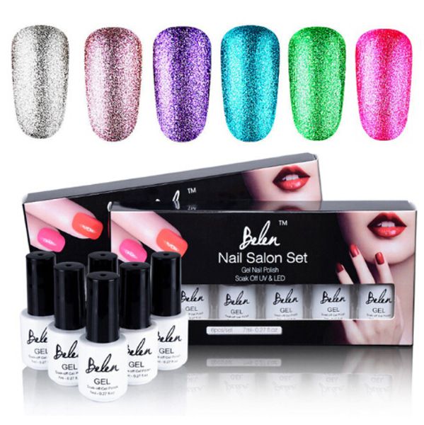 

6pcs/kit uv platinum nail gel polish set 7ml professional long-lasting varnish lucky lacquer diy nail art manicure set, Red;pink