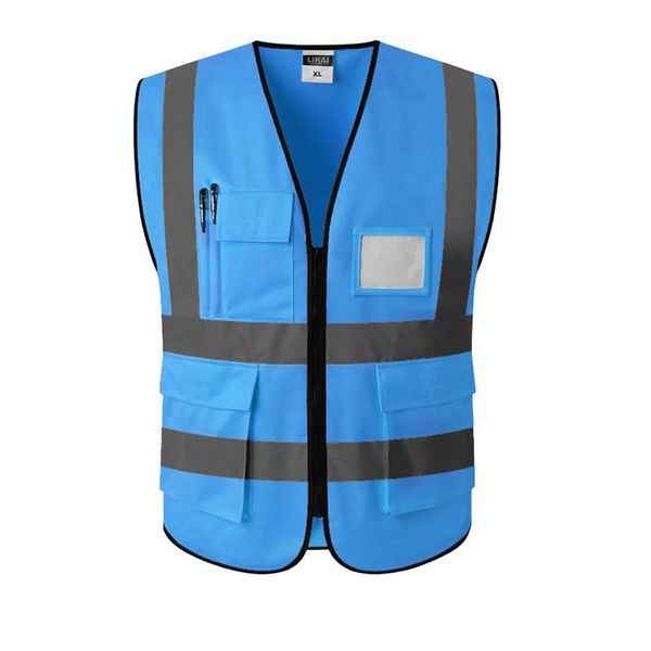 

blue reflective vest reflective safety clothing workplace road working motorcycle cycling sports outdoor print logo #002