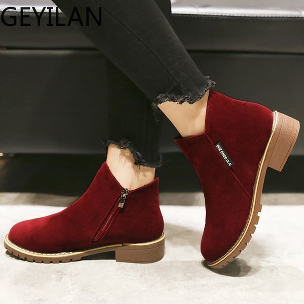 

boots 2021 women autumn winter classic zipper snow ankle suede warm fur plush shoes 35-40, Black